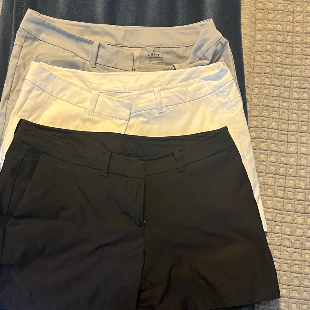 Nike Dri-Fit Women's Athletic Shorts - Black, White, and Gray - Great for Golf